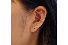  Ear Edit - Ohrstecker - Silber / Rhodiniert - Zirkonia